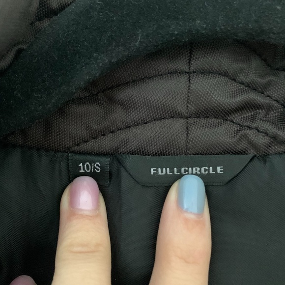 Full Circle long brown nylon coat - size S - Picture 2 of 3